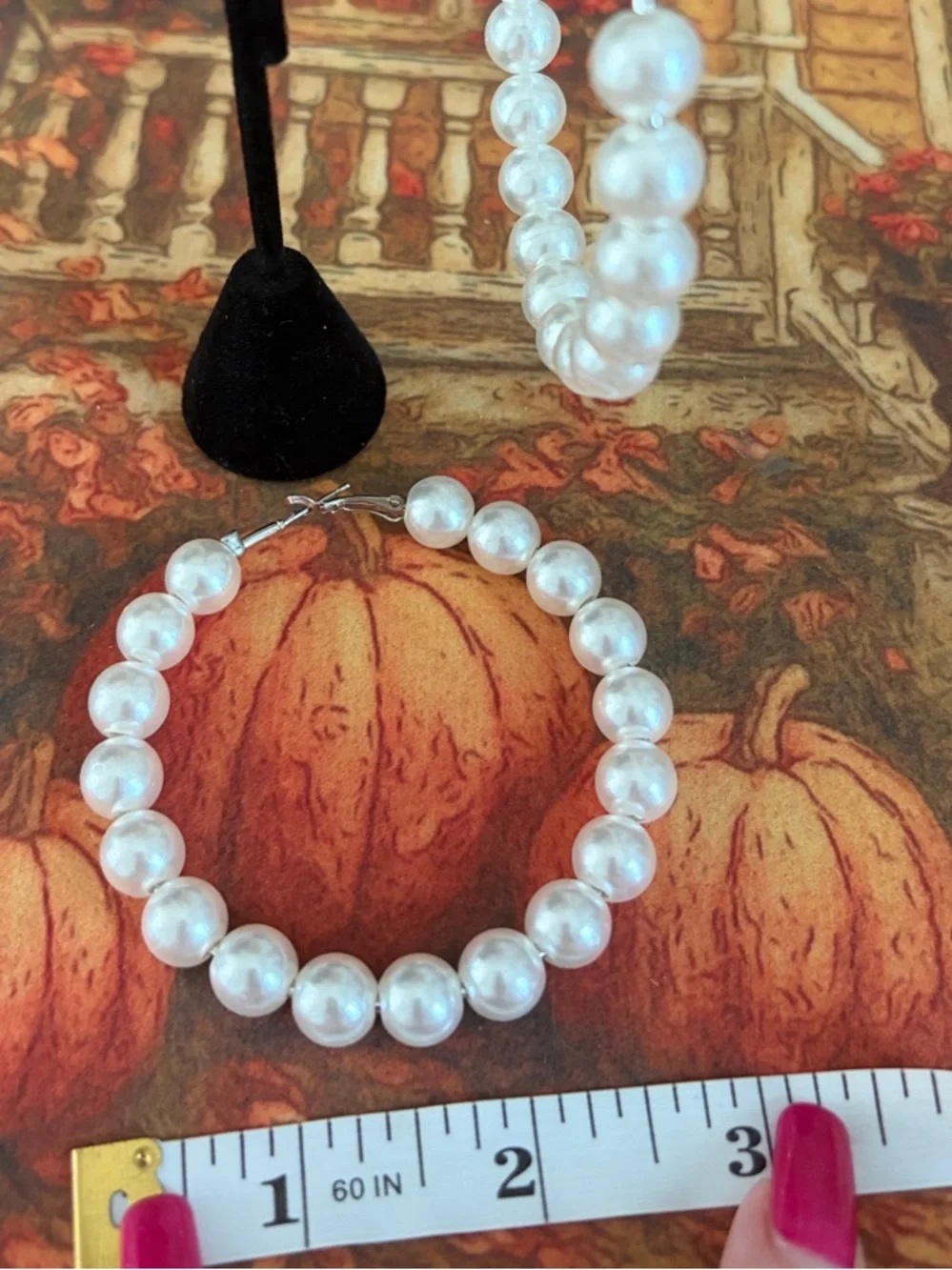 Pearl Hoop Earrings -